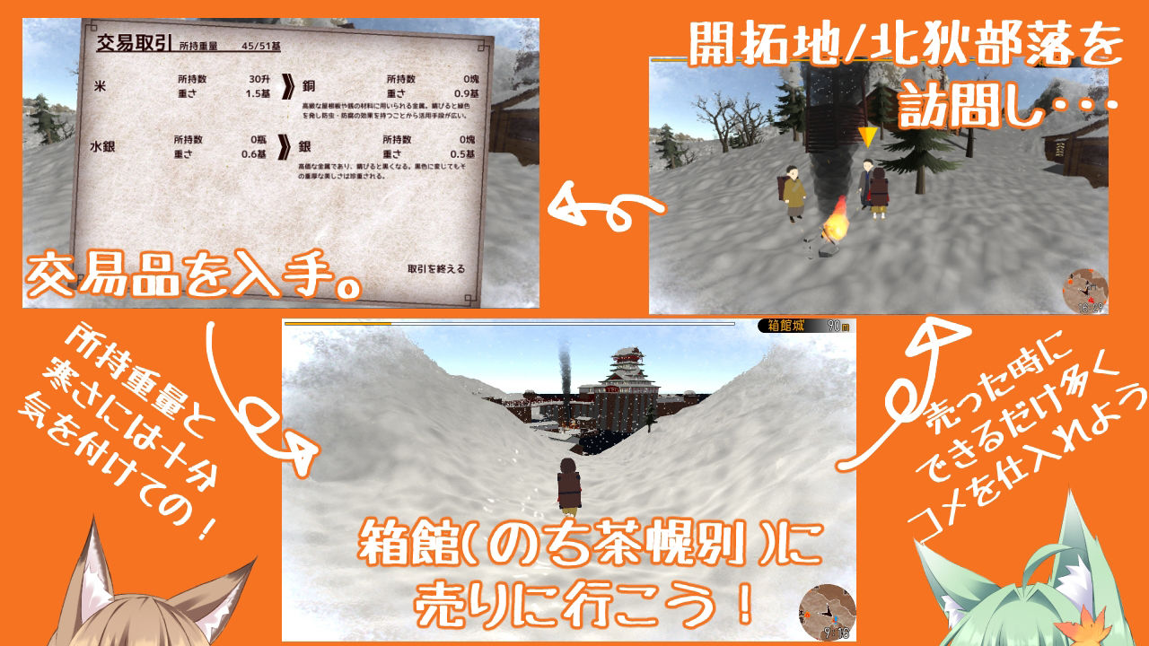 稲荷狐と交易路〜ロリババア狐のために旅するオープンワールド交易RPG〜のプレイ画像004